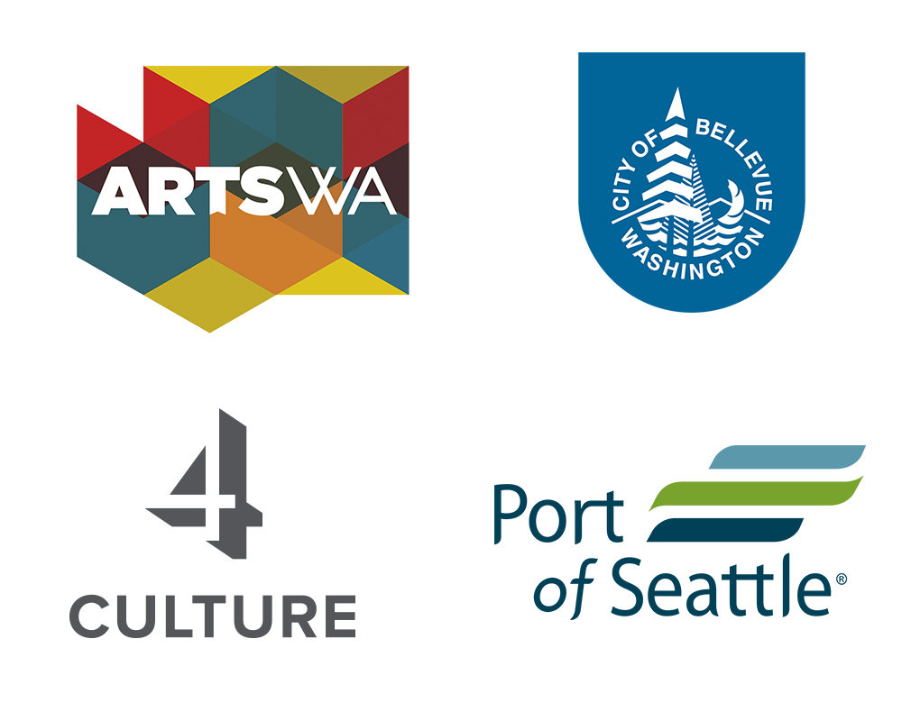 Grantor Sponsor Logos, Arts WA, City of Bellevue, 4 Culture, Port of Seattle